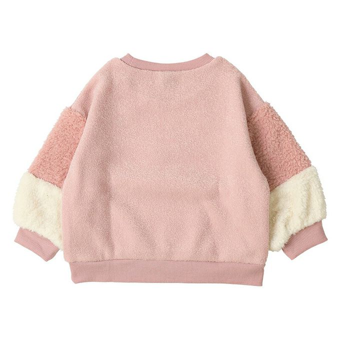 日本 ZOOLAND - 可愛女孩裏起毛長袖上衣-蝴蝶結-黑