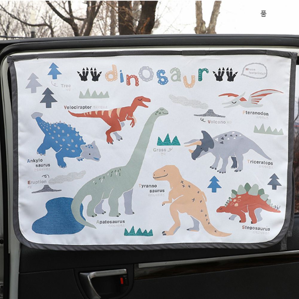 韓國 Bebe Deco - 三層遮光磁鐵遮陽窗簾-侏羅紀公園 (65*45cm)