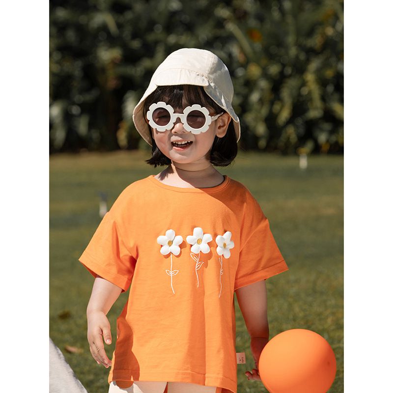 純棉立體圓領休閒短袖上衣-愛心-粉色