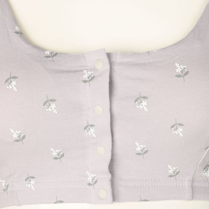 akachan honpo - 半截式內衣-前開式小花-紫色