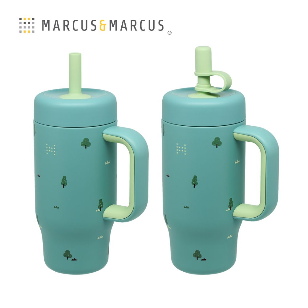 不鏽鋼隨行吸管保冷杯(530ml)-綠森林
