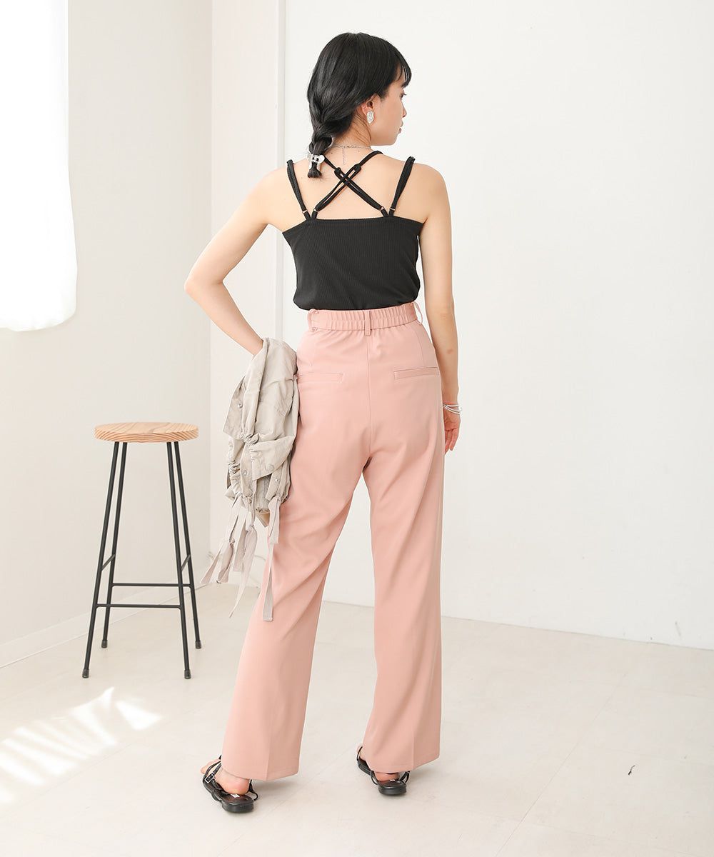 日本 Bab - 2WAY羅紋彈性內搭(附bra)-黑