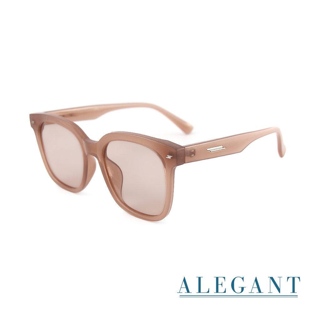 ALEGANT - 韓系時尚象牙奶色線條感方框TR90偏光墨鏡│UV400太陽眼鏡