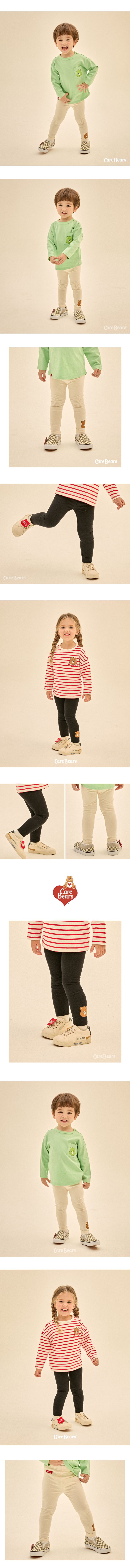 韓國 Care Bears - 鬆緊腰眨眼熊熊彈性內搭褲-黑