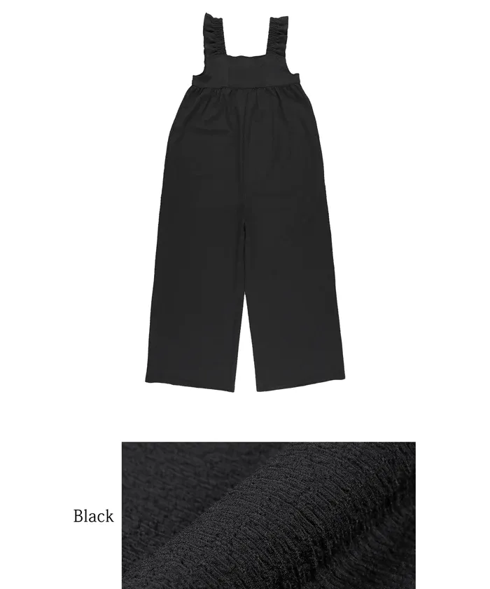 日本 COCA - 可愛百搭垂墜感吊帶褲-黑