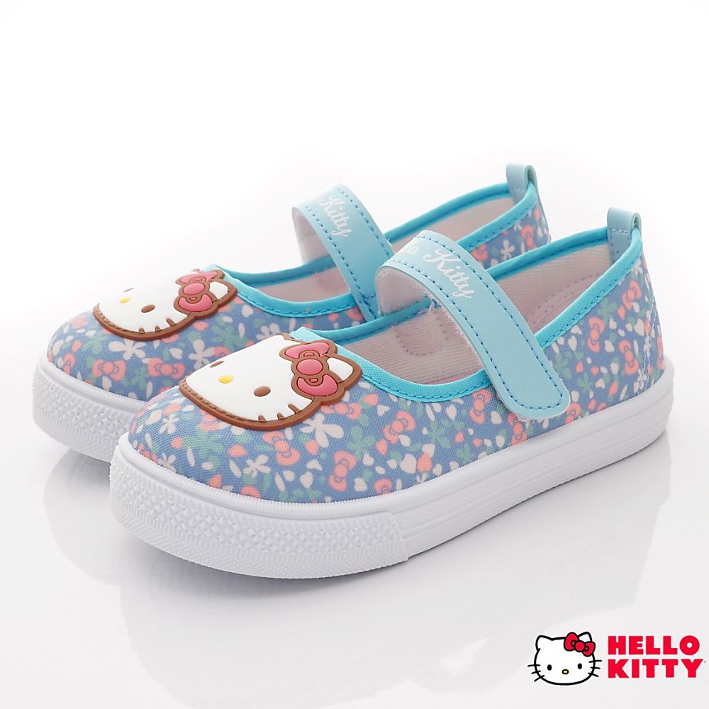 HELLO KITTY - 台灣製休閒室內鞋(中童段)-水色