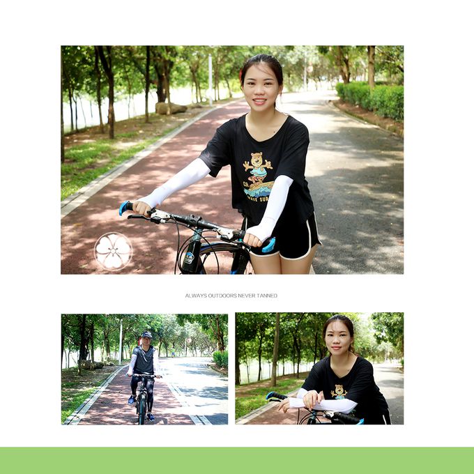 NAMATETSU - 女款 手掌防滑防曬冰涼袖套-藍色