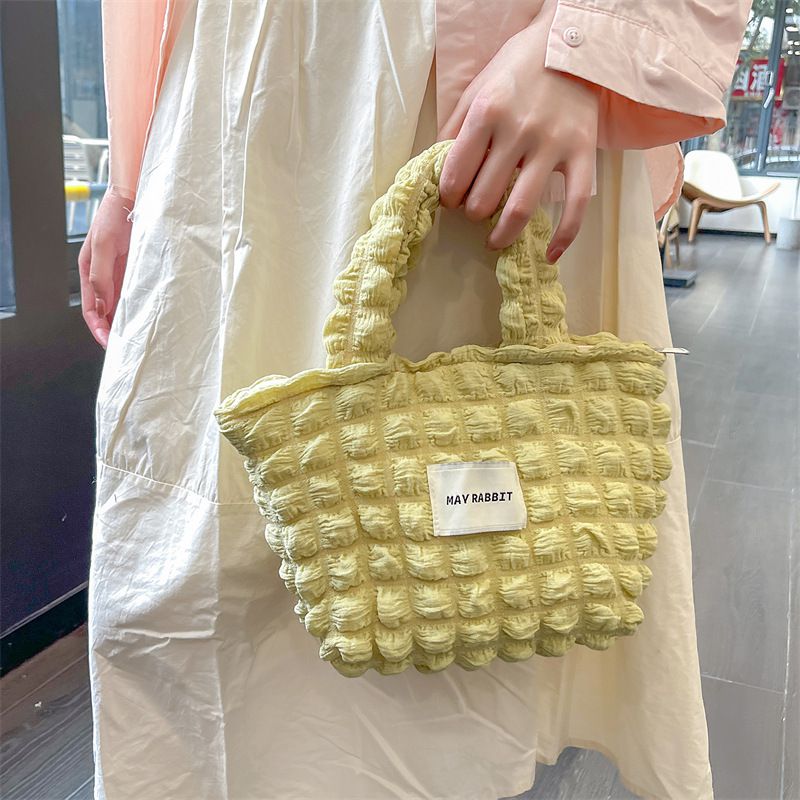 奶油泡泡雲朵手提包/托特包-紫色 ((19+12)x17x10cm)