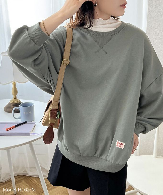 日本 Classical Elf - Java 棉混裏毛圓領素色大學T-黑