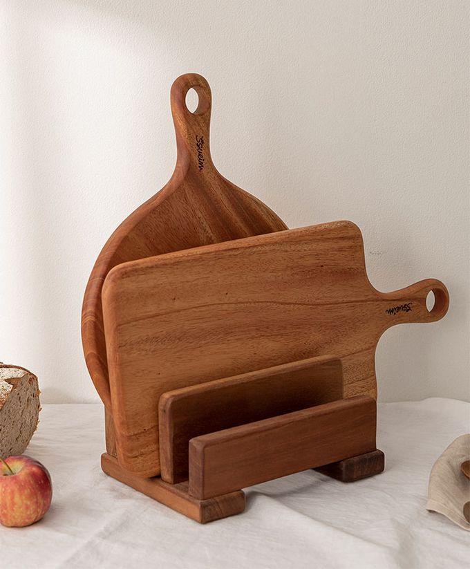 韓國 SSUEIM - 桃花心木製把手長方形砧板/托盤40x19.5x2