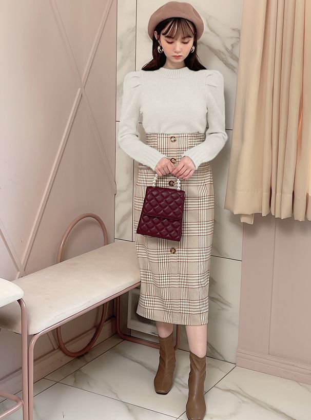 日本 GRL - 浪漫抓皺後蝴蝶結針織上衣-綠