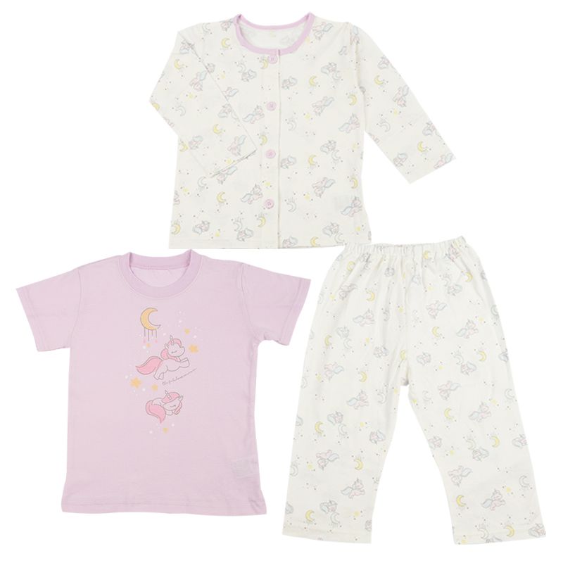 akachan honpo - 家居服3件組-紫色