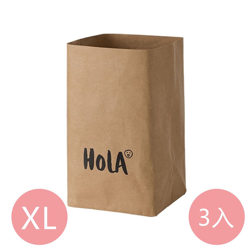 日本霜山 - 環保可水洗牛皮紙收納袋/分類袋-經典款 (XL)-3入