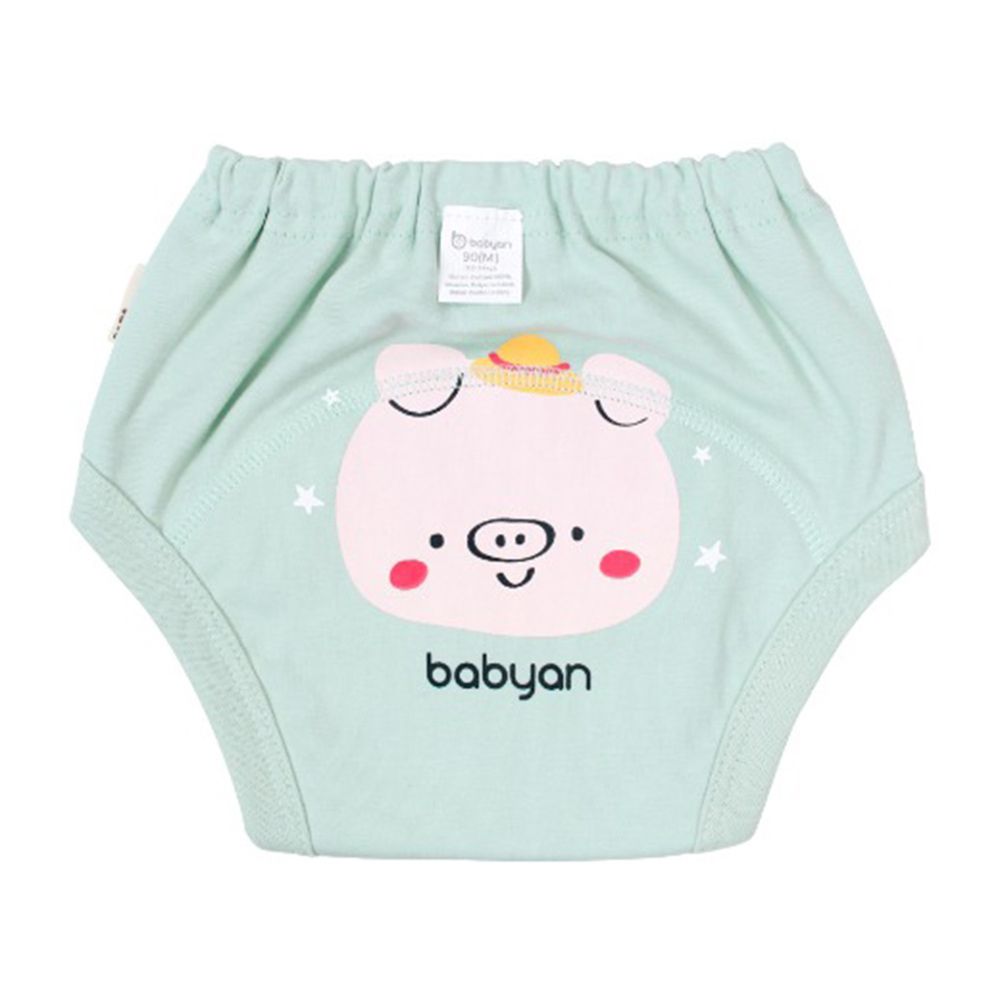韓國 babyan - 4層純棉學習褲(印花圖案款)-粉紅小豬