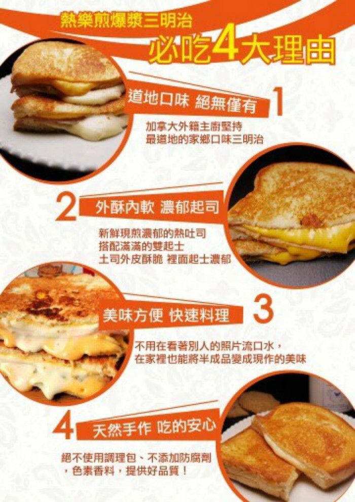 熱樂煎 - 爆漿乳酪三明治-起士漢堡