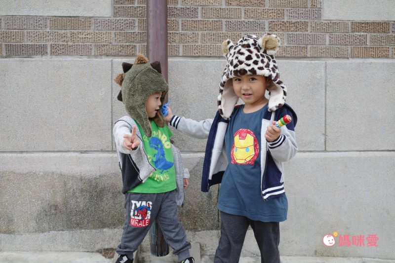 日本 BISQUE - 動物造型超柔軟保暖圍脖帽-恐龍-湖水綠 (1.5-5y)