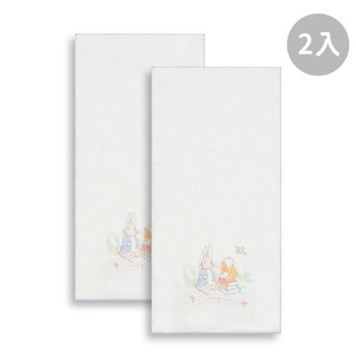 奇哥 - 悅讀比得兔紗布澡巾2入 29×59cm(沐浴巾 拍嗝巾 紗布巾 口水巾)