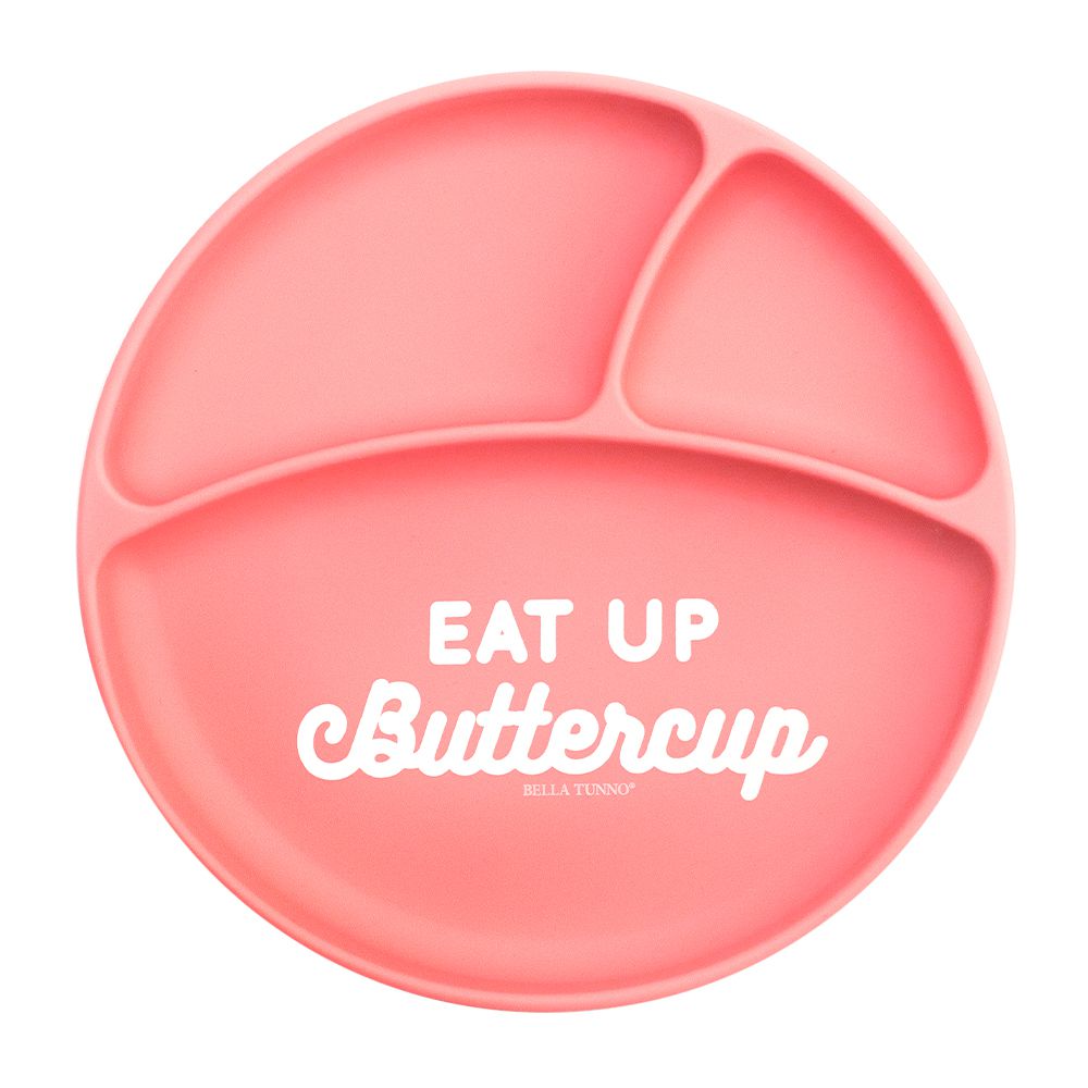 美國 BELLA TUNNO - 矽膠分格防滑餐盤-(Eat Up Buttercup 全部吃光光)