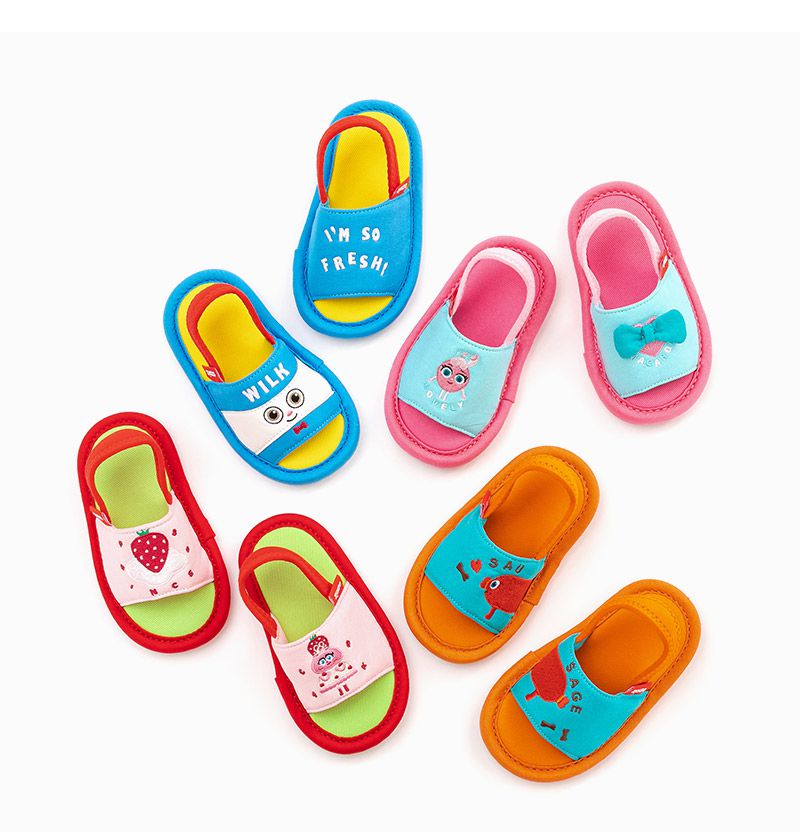 韓國 OZKIZ - 消音防滑室內鞋-鬆緊帶款(布萊德理髮廳)-藍