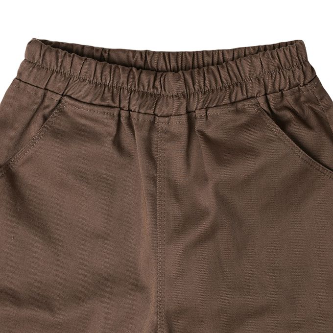 akachan honpo - 10分褲-膝蓋造型拼接-淺卡其色