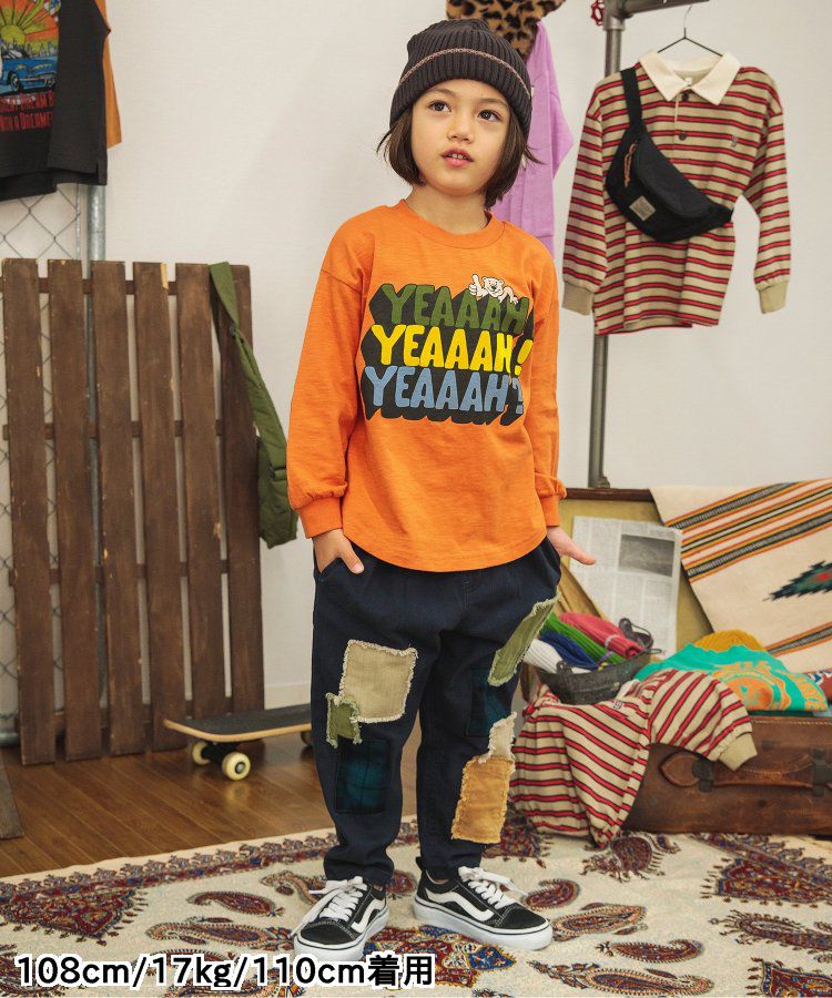 日本 BREEZE - [品牌週年限定]印花長袖上衣-打招呼-炭灰