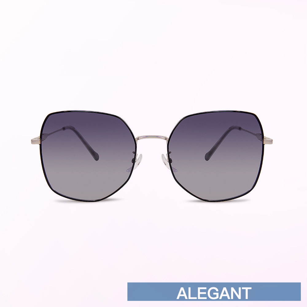 ALEGANT - 夜香繽復古典雅幾何線條設計漸層偏光墨鏡│UV400太陽眼鏡
