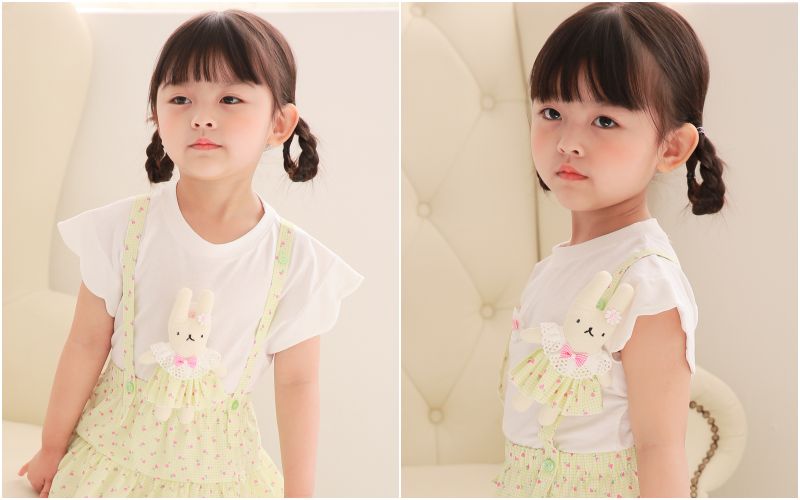 韓國 Coco rabbit - 兔子娃娃波浪袖上衣-白