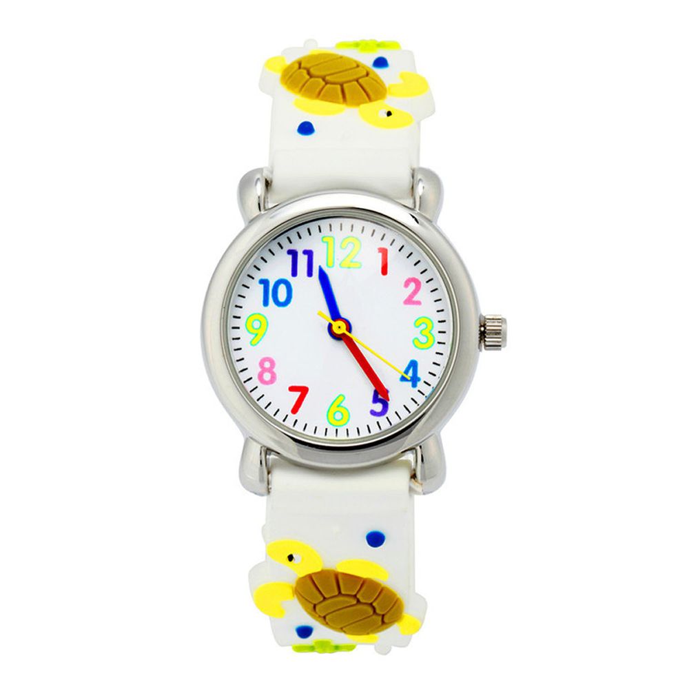 3D立體卡通兒童手錶-經典小圓錶-米白海龜