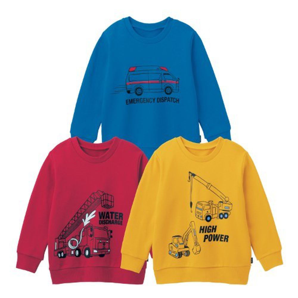 日本千趣會 - GITA 超值裏毛T恤三件組(長袖)-工具機-紅藍黃