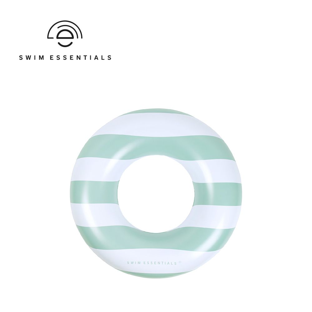 荷蘭 Swim Essentials - 兒童/成人游泳圈 (直徑90cm)-復古綠海浪