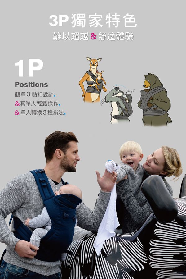 英國 WMM - Pao 3P3 式寶寶揹帶-典藏款-競速綠