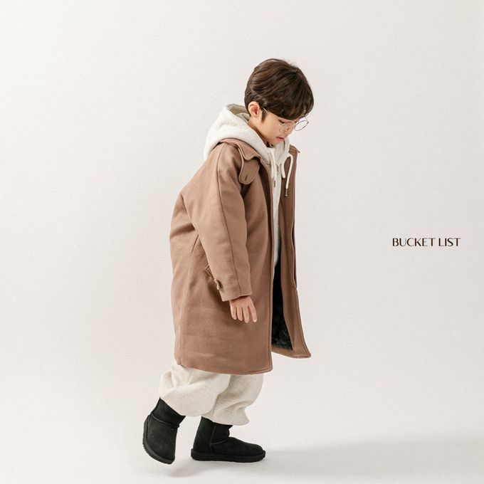韓國 BUCKET LIST - 韓風小歐巴鋪棉連身大衣-可可咖
