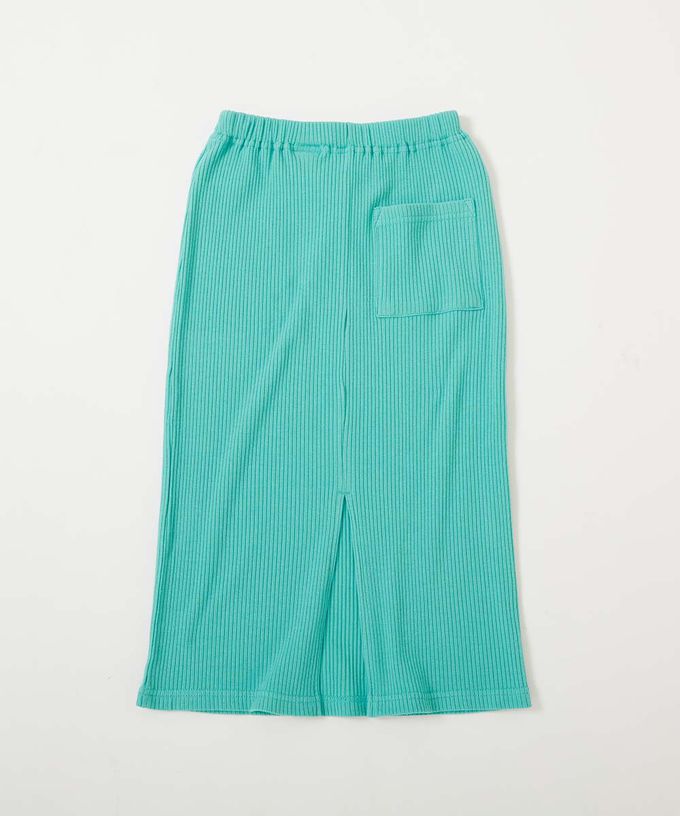 日本 devirock - 開叉羅紋鉛筆長裙-黑