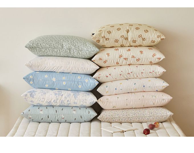 韓國 Maatila - 超細纖維桃皮感枕套-綠庭院花圃 (50X70cm)