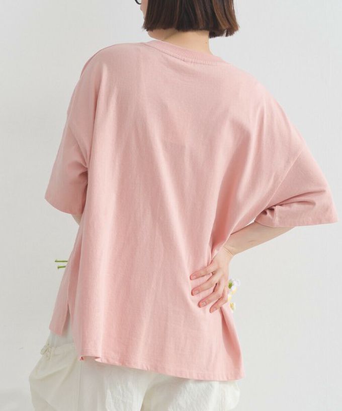 日本 Lupilien - 16支天竺棉俏皮動物刺繡寬大口袋T恤-海軍藍