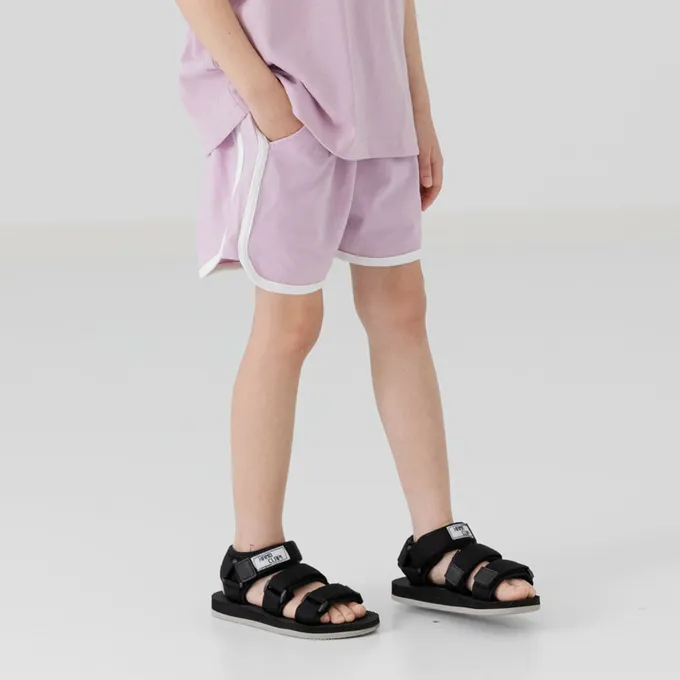 日本 Chil2 - 純棉運動風俏皮滾邊短褲-淺棕