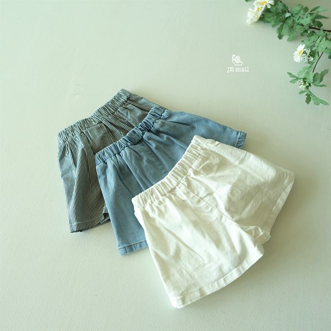 韓國 Jmsnail - 鬆緊腰少女感口袋百摺褲裙-細條紋