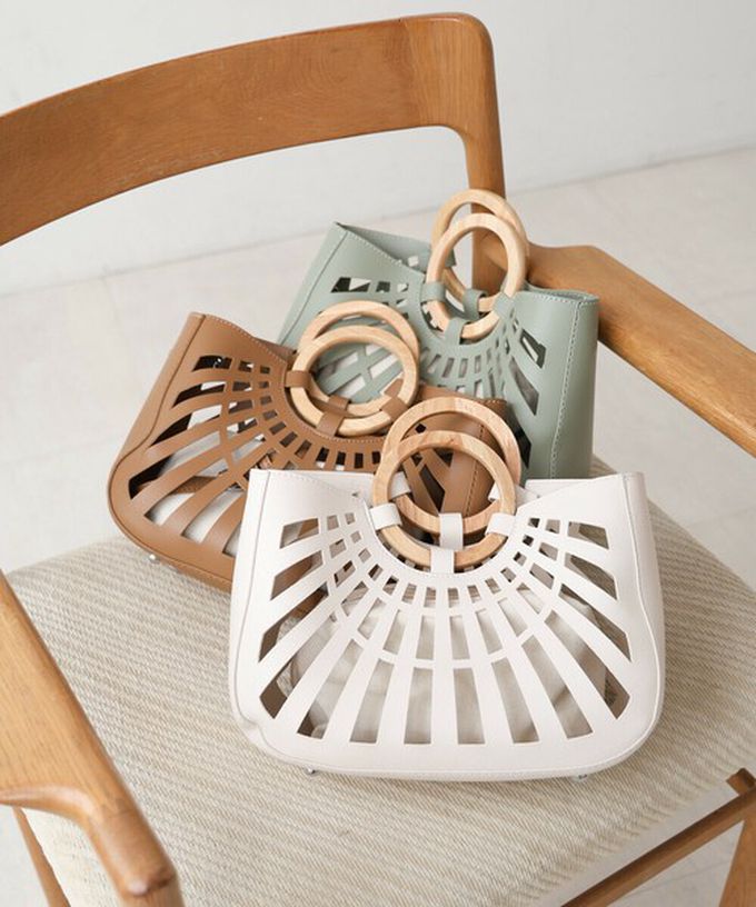 日本 Bab - 2way夏日竹柄鏤空手提/側背包-棕