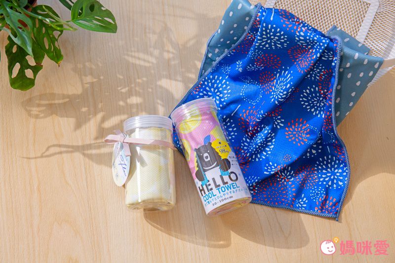 日本現代百貨 - 抗UV水涼感巾(附收納罐)-格子-粉 (30x100cm)