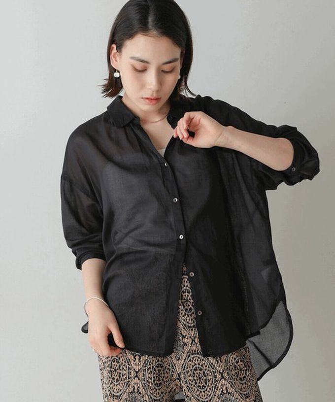 日本 Bab - 100%印度棉 柔軟輕盈寬版襯衫-薰衣草