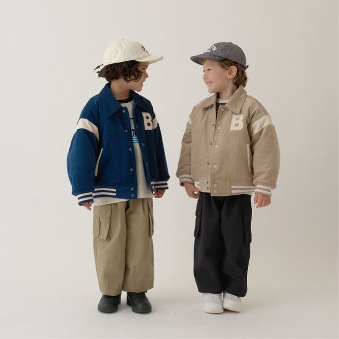 日本 b-ROOM - 燈芯絨率性運動風外套-內裏絎縫-酒紅