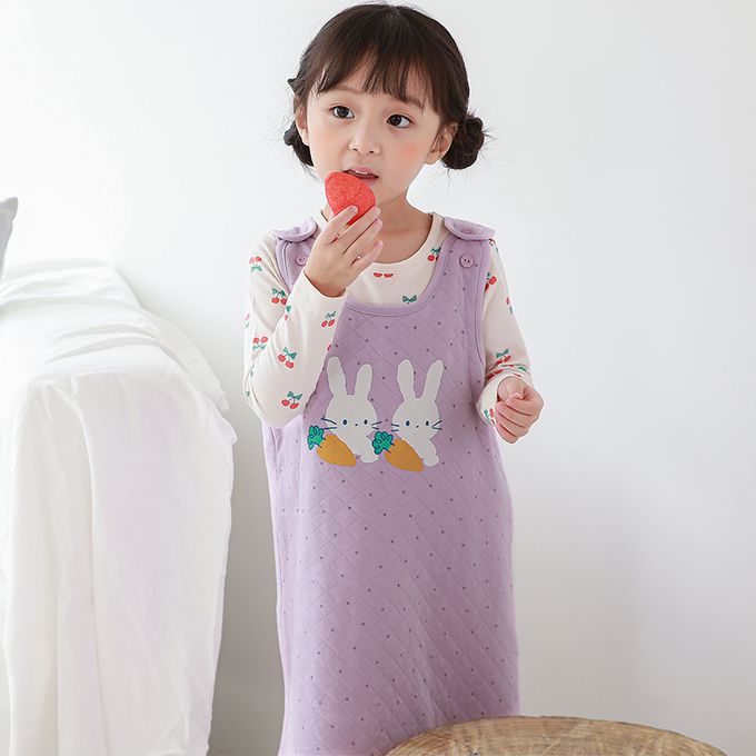 正韓 Cogibu - 極舒適無螢光劑 100% 有機棉幼兒/兒童鋪棉保暖防踢背心-兔寶貝