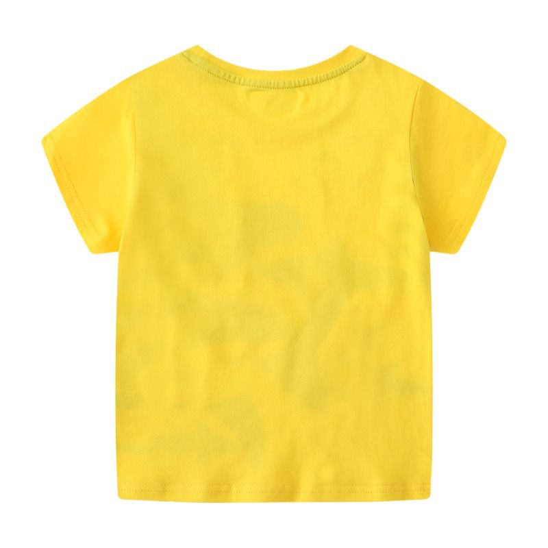 Jumping meters - 夜光圓領短袖上衣-鯊魚軍團-黃色