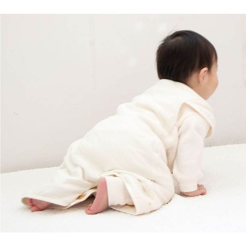 嬰兒6層棉紗防踢被-米白色 (70~80cm)