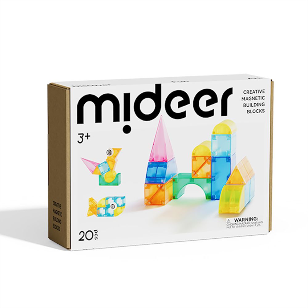 多彩透光磁力積木(20PCS)，2025新版