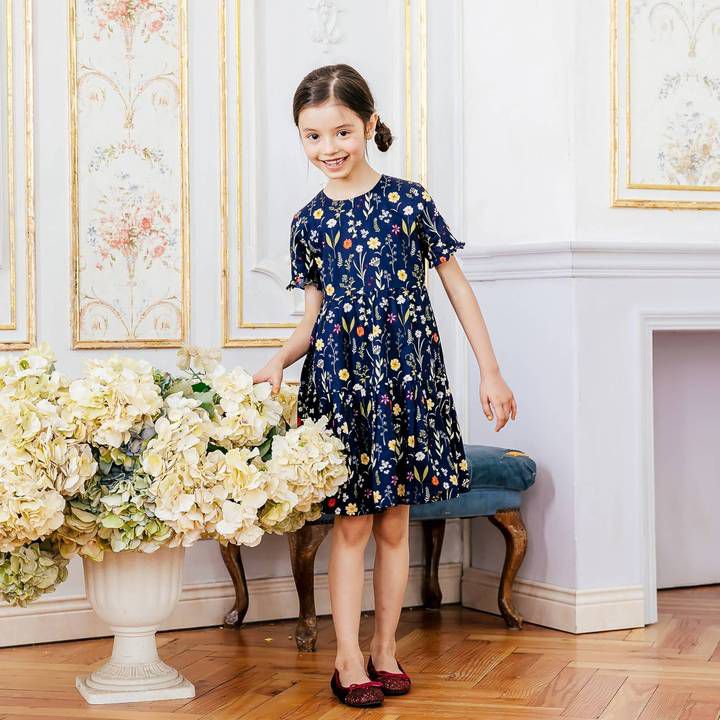 Bunny n Bloom - (童裝)鳶尾洋裝-小孩款-藍