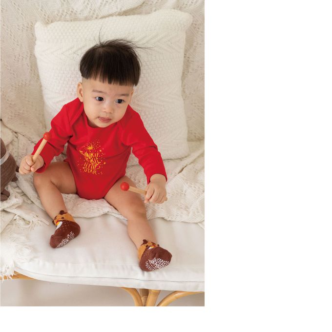 貝柔 Peilou - 聖誕節止滑寶寶襪(3入組) (9-12cm)