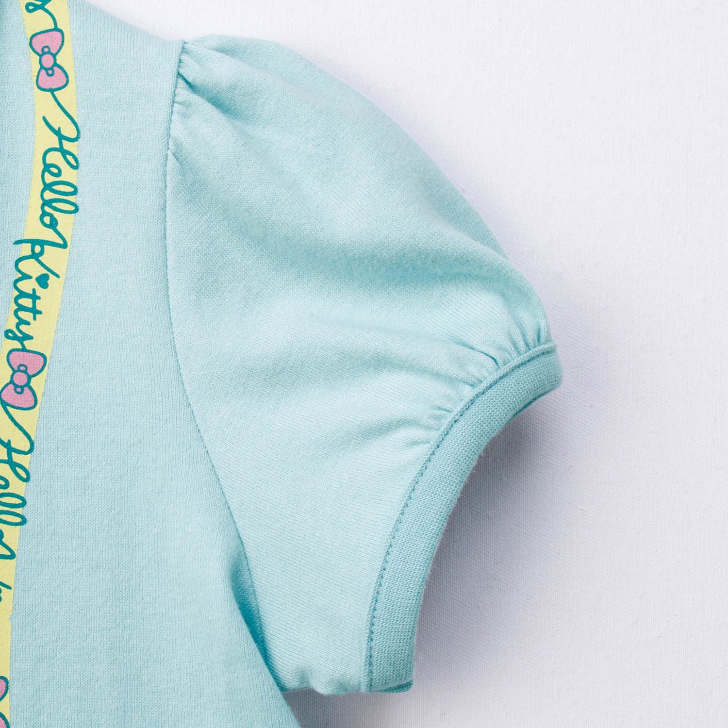 日本千趣會 - 三麗鷗公主袖天竺棉短T-Kitty側背包-水藍