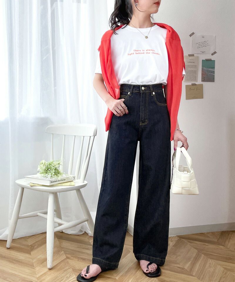 日本 Classical Elf - 熱銷必收！純棉厚磅顯瘦美腳寬褲-海軍藍