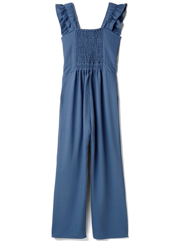 日本 GRL - 率性荷葉邊連身吊帶褲-摩卡